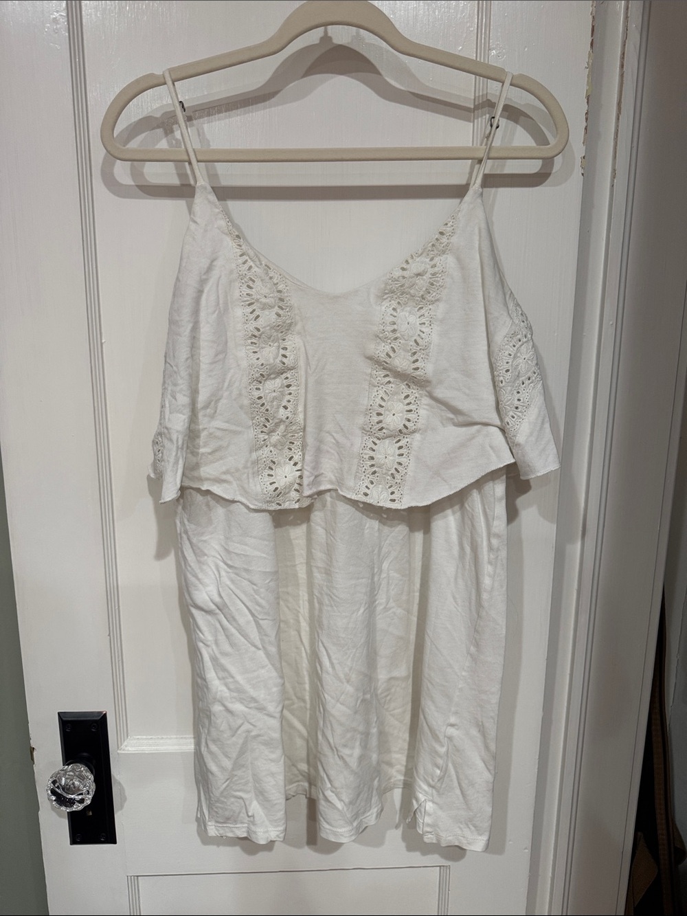 Billabong L White Eyelet Ruffle Beach Cover Up - Women - Picture 1 of 4